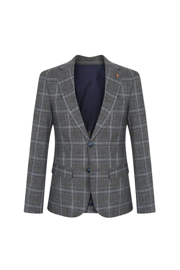 Slim Fit Single Breasted Blazer 7153-1 R1 Navy - 1