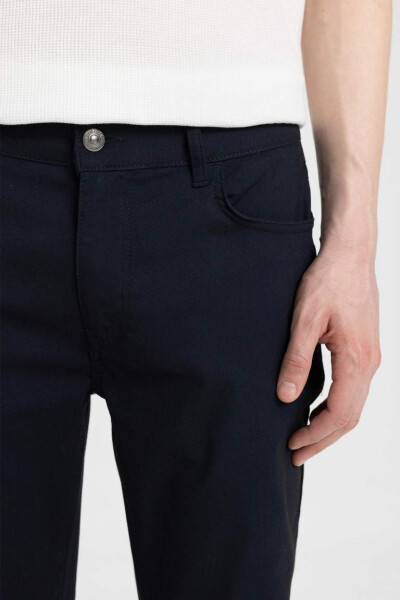 Slim Fit Skinny Chino Canvas Pants Navy - 9