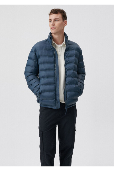 Slim Fit Stand Collar Puffer Jacket - 1