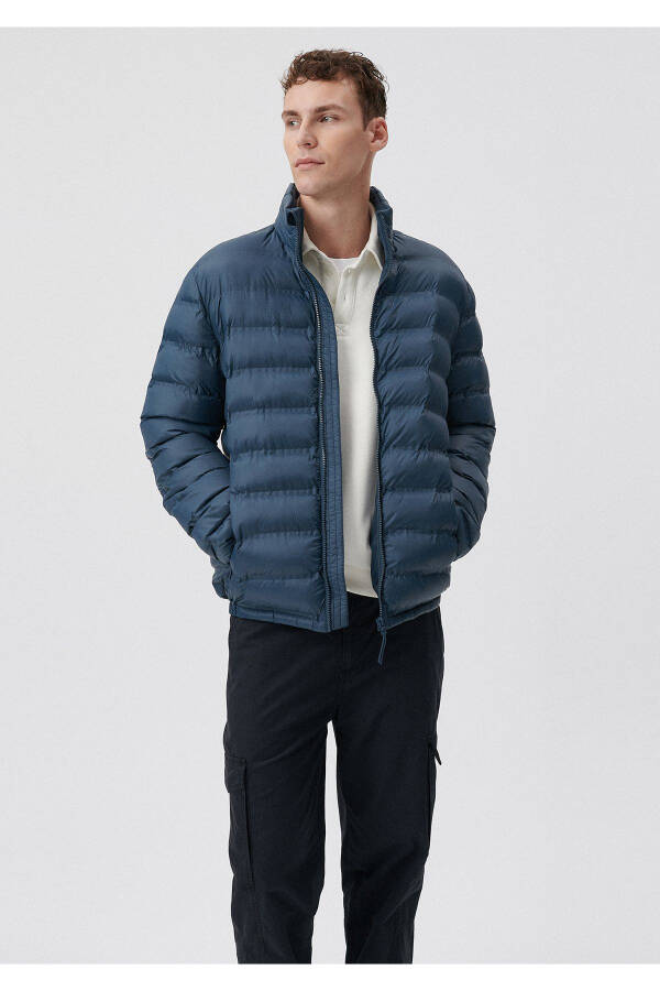 Slim Fit Stand Collar Puffer Jacket - 1