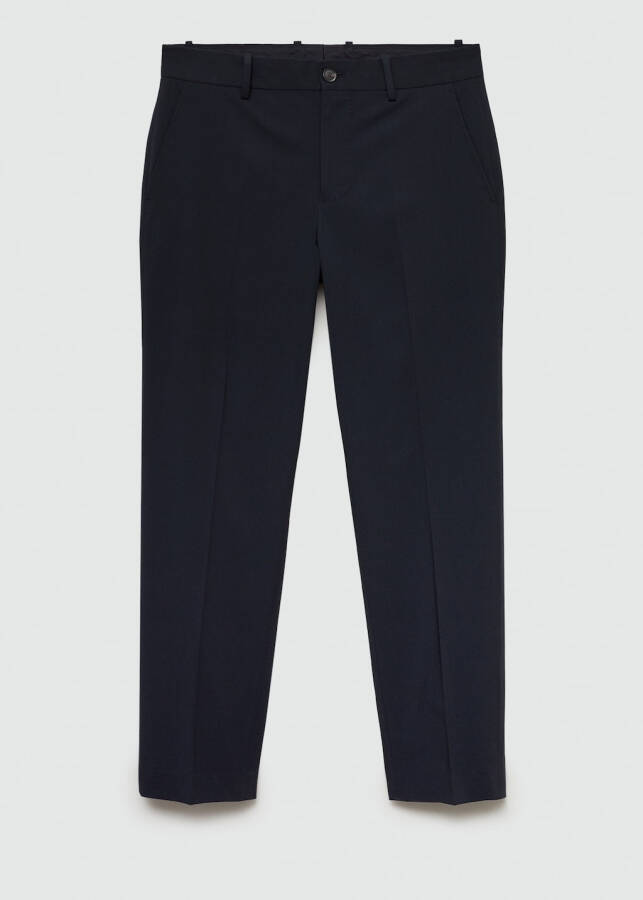 Slim fit suit pants - Navy blue. - 1