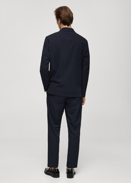 Slim fit suit pants - Navy blue. - 4