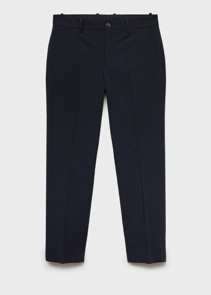 Slim fit suit pants - Navy blue. - 8