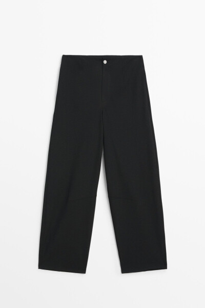 Slim fit, technical fabric trousers with a barrel leg. - 14