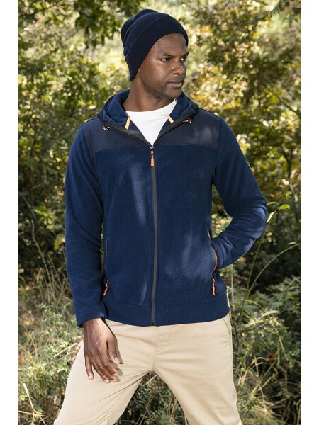 Slim Fit Zippered Hooded Fleece Jacket with Brushed Soft Texture for Winter 5906044 - 2