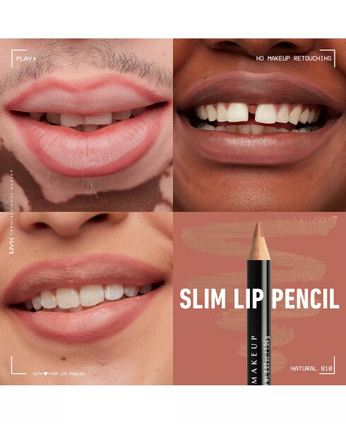 Slim Lip Pencil Creamy Long-Lasting Lip Liner Natural - 4