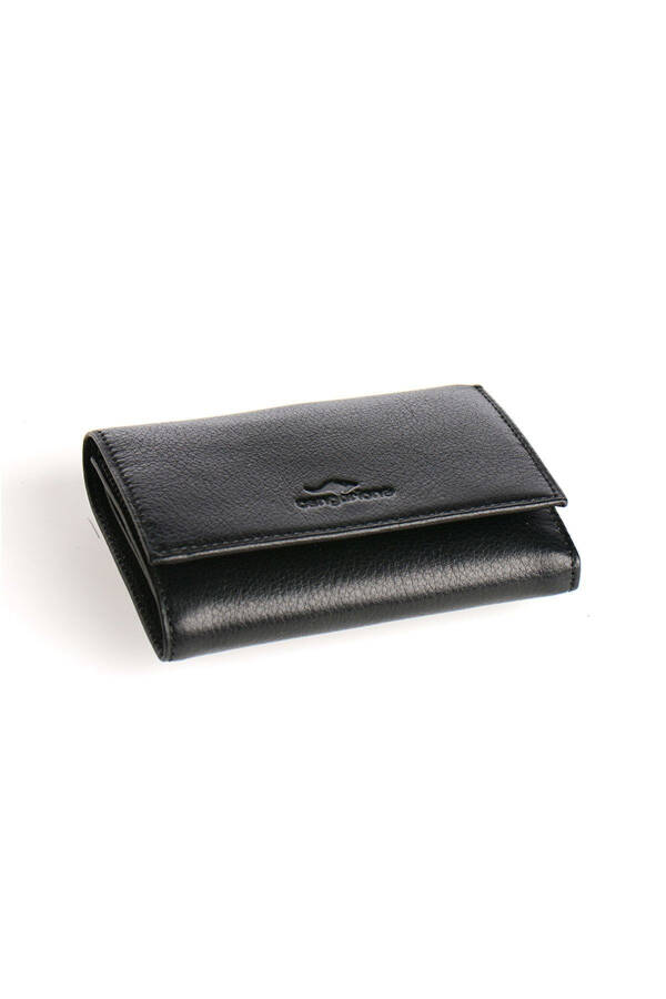 Small, snap closure wallet, genuine leather, card and ID slots, coin pocket. - 1