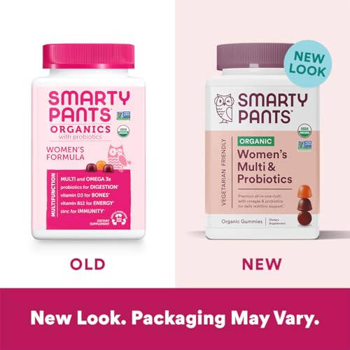 SmartyPants Organik Kadınlar Multivitamin Sakızları: Biyotin, Probiyotikler, Metilfolat, Omega 3 (ALA), D3 Vitamini, C Vitamini, B12 Vitamini, B6 Vitamini, A Vitamini, K Vitamini ve Çinko, Glutensiz, 120 Adet (30 Günlük Doz) - 7