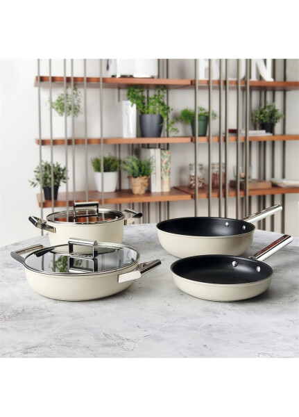 SMEG Cookware 50'ler Tarzı CKFF2601CRM Krem Tava 26 Cm - 26