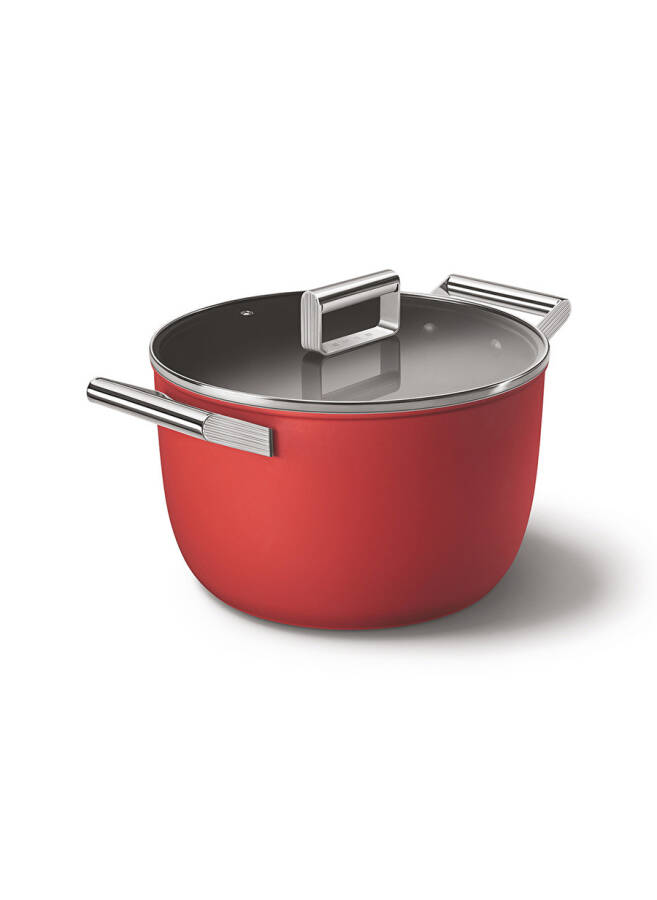 SMEG Cookware 50'S CKFC2611RDM Stil Kırmızı Tencere 26 cm 7,7 lt - 3