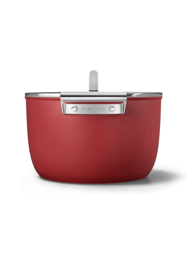 SMEG Cookware 50'S CKFC2611RDM Stil Kırmızı Tencere 26 cm 7,7 lt - 18