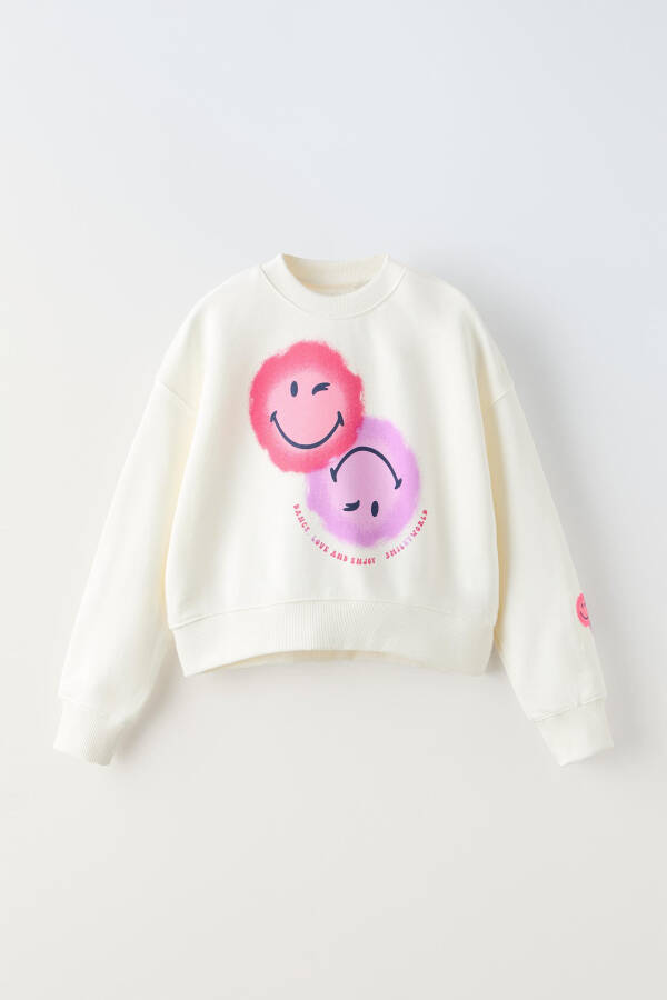 SMILEYWORLD ® Printed Sweatshirt - Dirty White - 1