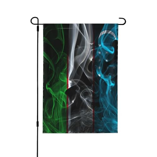 Smoke Style Flag Of Uzbekistan Garden Flags for Outside 12.5