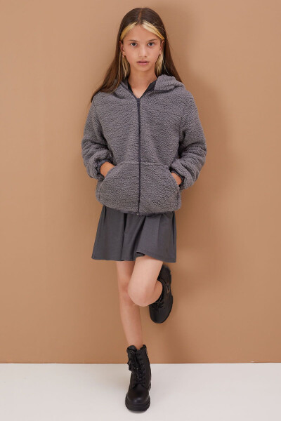 Smoked Girls Hooded Plush Hoodie 5-15 Years 19103 - 13