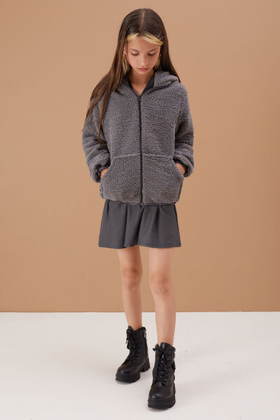 Smoked Girls Hooded Plush Hoodie 5-15 Years 19103 - 4