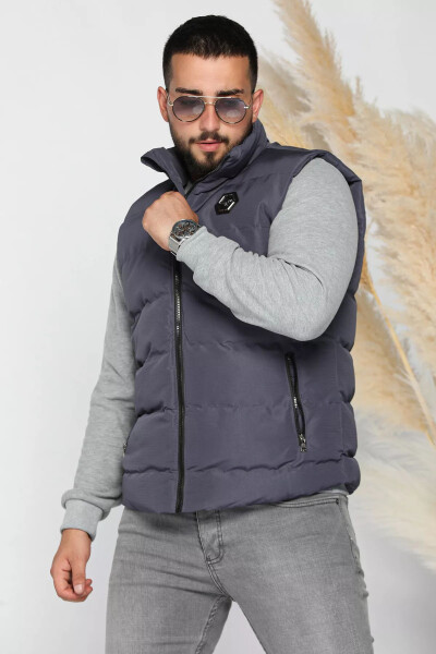 Smoked Men's Embroidered Puffy Vest - 2