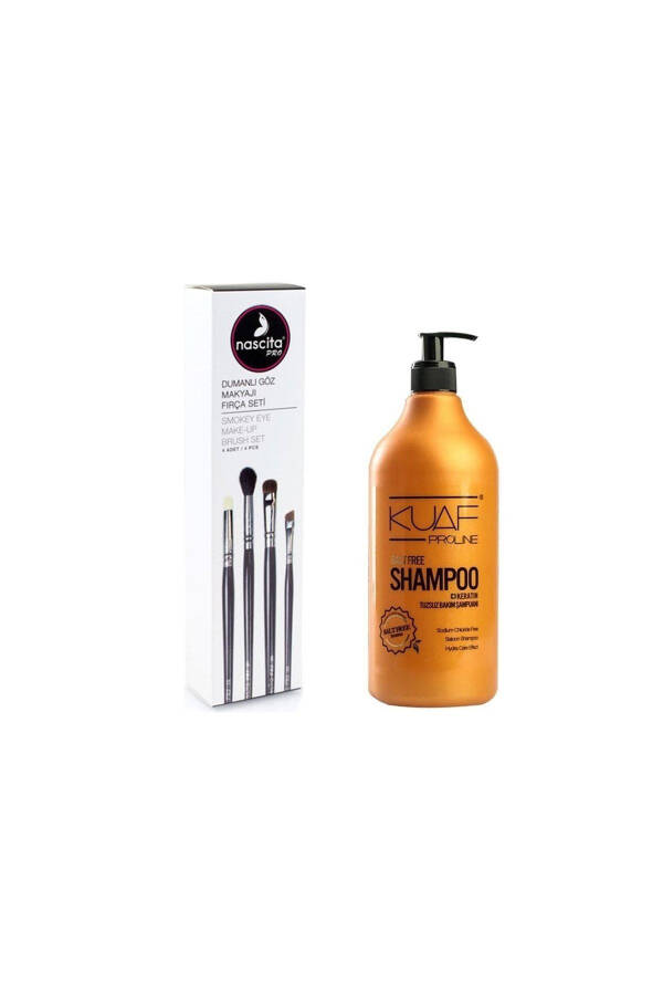 Smokey Eye Makeup Brush Set + Kuaf Salt-Free Shampoo 1lt - 1