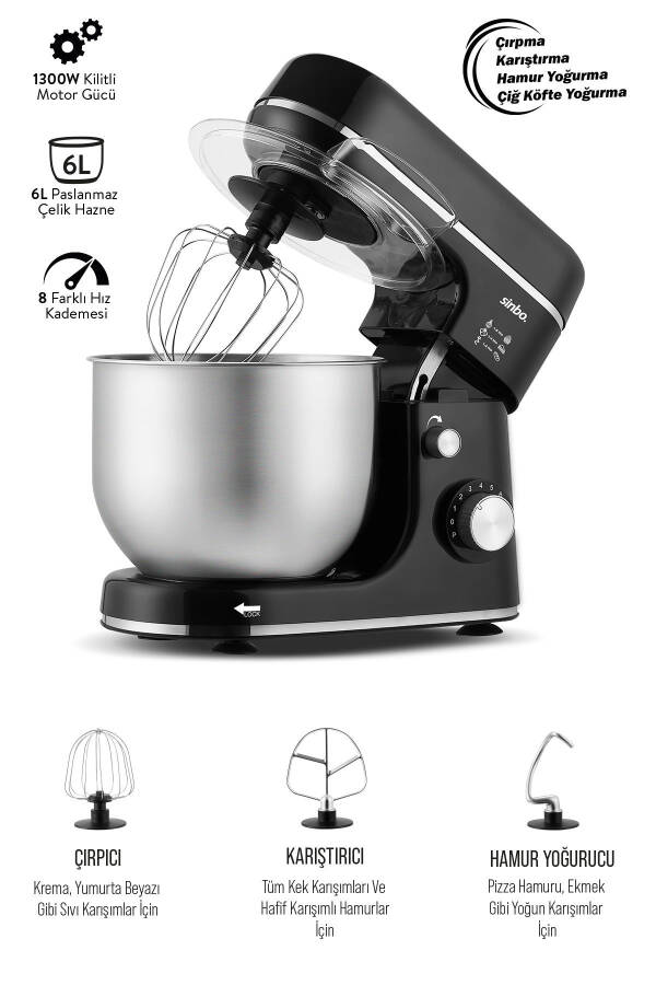 SMX-2769 Stand Mixer 1300 Watt 6 L - 3