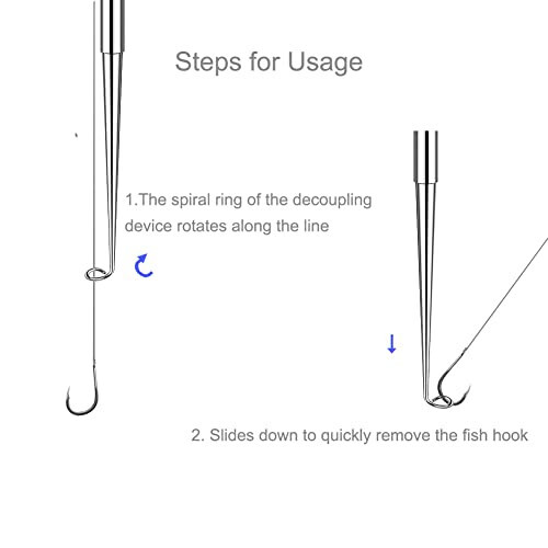 Сниматель рыболовных крючков, 2 шт. Быстрый съемник рыболовных крючков, Инструмент для снятия крючков с безопасным извлечением для рыбалки - 4