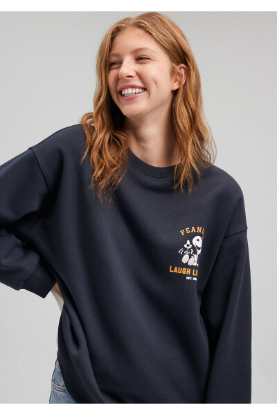 Snoopy Baskılı Lacivert Sweatshirt 1s10112-87638 - 20