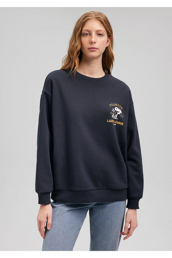 Snoopy Printed Navy Sweatshirt 1s10112-87638 - 9