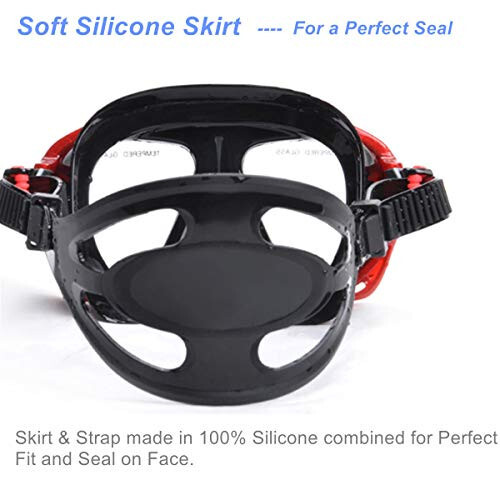 Snorkel Diving Mask Panoramic HD Swim Mask, Anti-Fog Scuba Diving Goggles,Tempered Glass Dive Mask Adult Youth Swim Goggles with Nose Cover for Diving, Snorkeling, Swimming - 6