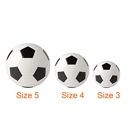 Soccer Ball Size 2,3,4,5 with Pump Needle Classic White Black Thicker PU Tight Weaved Suitable for Youth Boy League Game Trainning Practice or Gift - 6