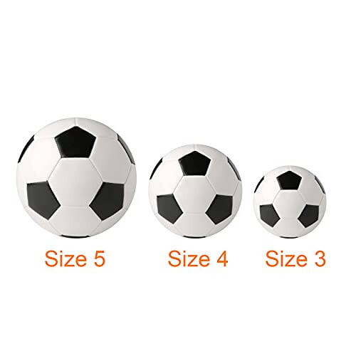 Soccer Ball Size 2,3,4,5 with Pump Needle Classic White Black Thicker PU Tight Weaved Suitable for Youth Boy League Game Trainning Practice or Gift - 6