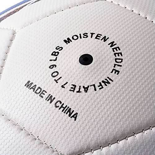 Soccer Ball Size 5 PU Leather Soccer Balls, Adults Youths Teens Unisex Juniors Training Soccer 32 Panels Machine Stitched, Ideal Gift Indoor Outdoor Play Cross Star Pattern Ball with Pump and Needles... - 3