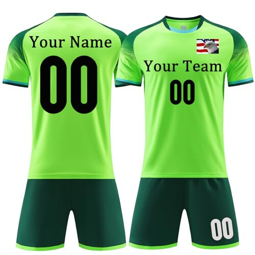 Soccer Jersey Personalized Soccer Shirt and Shorts Set with Name Number Team/Sponsor Custom Jersey Soccer for Men Women - 1