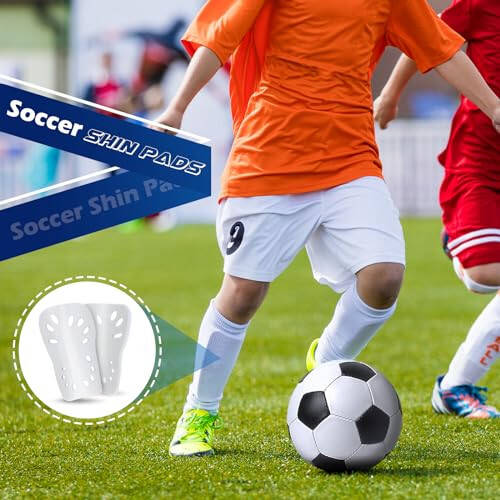 Soccer Shin Guards for Youth Adults, 2 Pairs Soccer Shin Sleeves Superlight and Breathable Shin Guard Equipment for Boys and Girls, Protective Football Gear Shin Pads for Men Women Teens Kids - 6