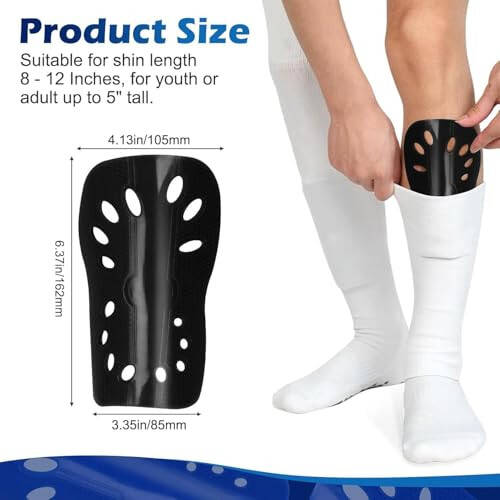 Soccer Shin Guards for Youth Adults, 2 Pairs Soccer Shin Sleeves Superlight and Breathable Shin Guard Equipment for Boys and Girls, Protective Football Gear Shin Pads for Men Women Teens Kids - 2