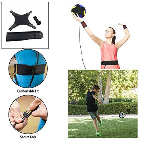 Soccer Trainer - Football Training Equipment for Kids | Volleyball Spike Trainer with Adjustable Cord, Hands-Free Solo Practice Trainer for Volleyball Football Soccer Baodan - 4