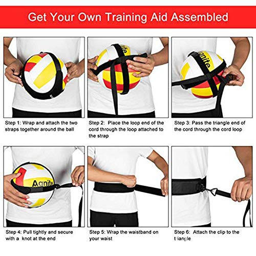 Soccer Trainer - Football Training Equipment for Kids | Volleyball Spike Trainer with Adjustable Cord, Hands-Free Solo Practice Trainer for Volleyball Football Soccer Baodan - 5