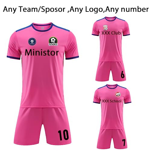 Soccer Uniforms for Kids/Adults with Name Number Team Logo Custom Soccer Jersey for Men Women - 3