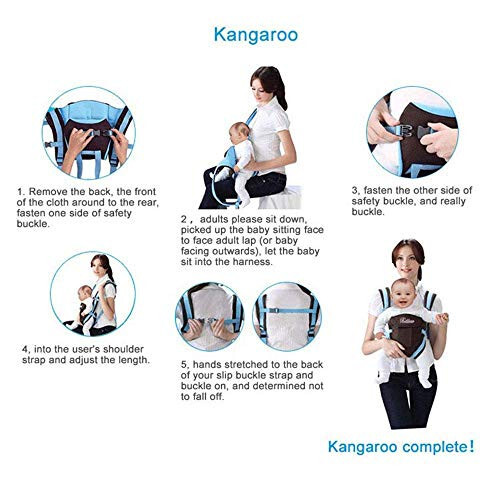 Soft Baby Carrier, Ergonomic 4-in-1 Convertible Sling Front and Back Face-in and Face-Out Carry for Newborns and Older Babies Travel，8-40 lbs - 18