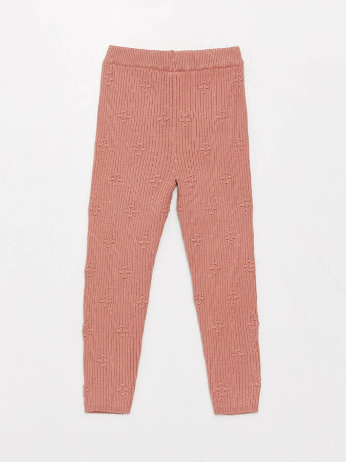 Soft Knit Leggings with Elastic Waistband for Baby Girls - 6