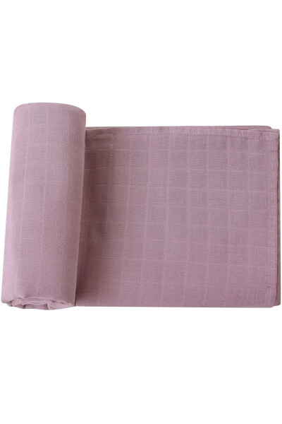 Soft Organic 100% Cotton Single Layer Muslin Swaddle Blanket Baby Blanket Lavender Color 110x110 Cm - 2