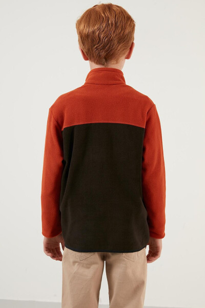 Soft Texture Zip-Up Color Block Stand Collar Pocket Fleece 5905001 - 10