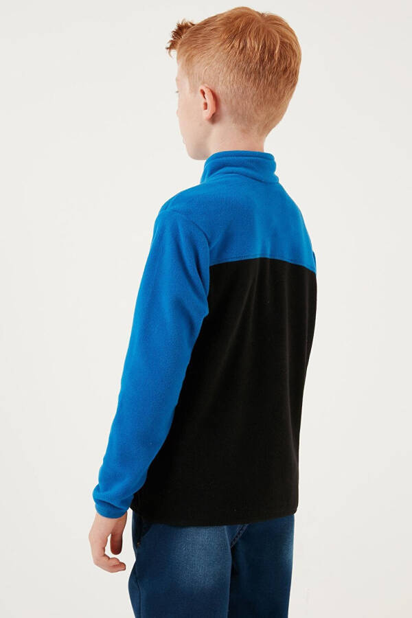 Soft-Textured Half-Zip Color Block Stand Collar Fleece 5905004 - 5