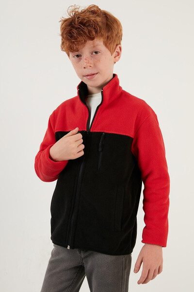 Soft-Textured Zip-Up Color Block Stand Collar Pocket Fleece 5905001 - 13