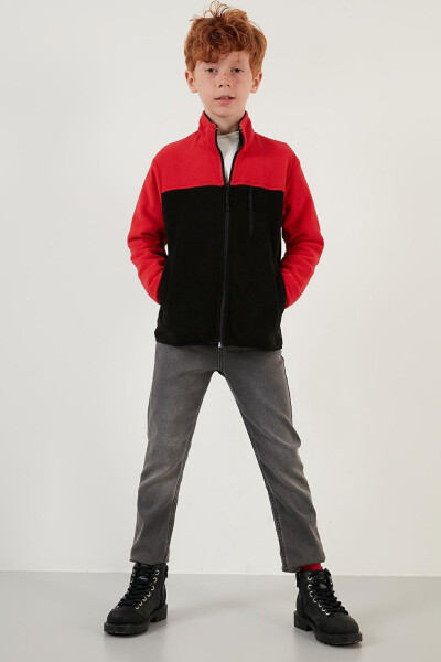 Soft-Textured Zip-Up Color Block Stand Collar Pocket Fleece 5905001 - 14