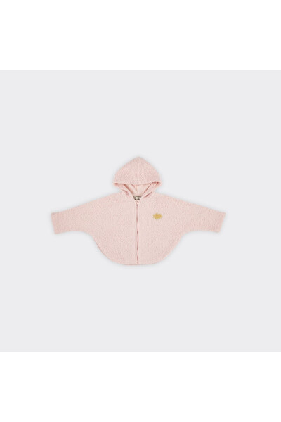 Soft textured, zippered baby girl sweatshirt - 4