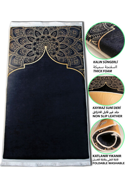 Soft, washable, foldable prayer rug. Perfect for dowry or gift. - 9