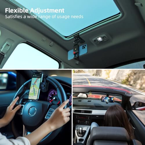 SOH Car Sun Visor Mount, Car Sun Visor Phone Holder with Adjustable Long Arm, Universal Phone Clip for iPhone 15 Pro Max/14/13 Pro/Max/Mini/Samsung,Google, All Smartphones - 4