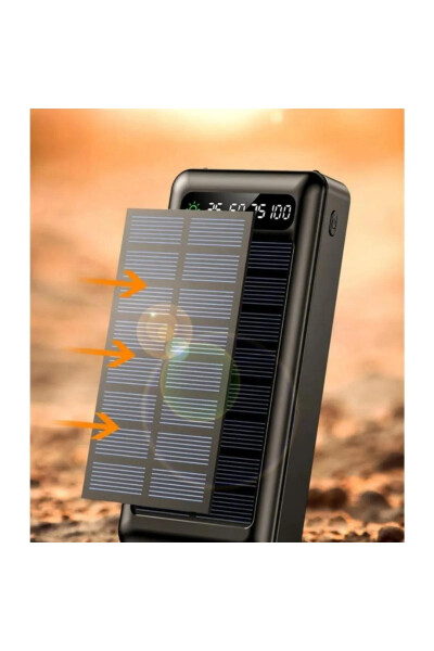 Solar 20,000 Mah Solar Powered LED Lighted Power Bank Charger 2x USB Output Micro Tycp - 6