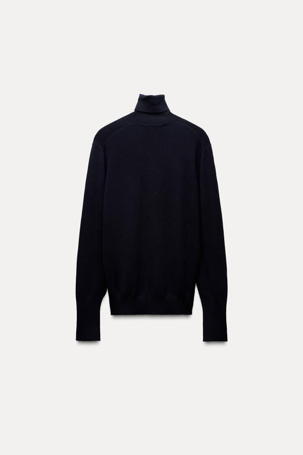 Solid basic knitted sweater - Navy - 2