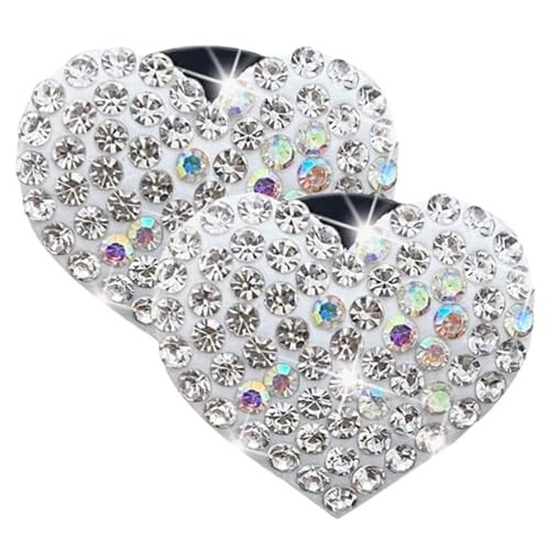 SOLUSTRE 2pcs Bling Heart Air Vent Clips Car Decoration Heart Air Conditioning Outlet Clip Car Air Freshener Clip Car Interior Decor Charm Car Interior Accessories - 1