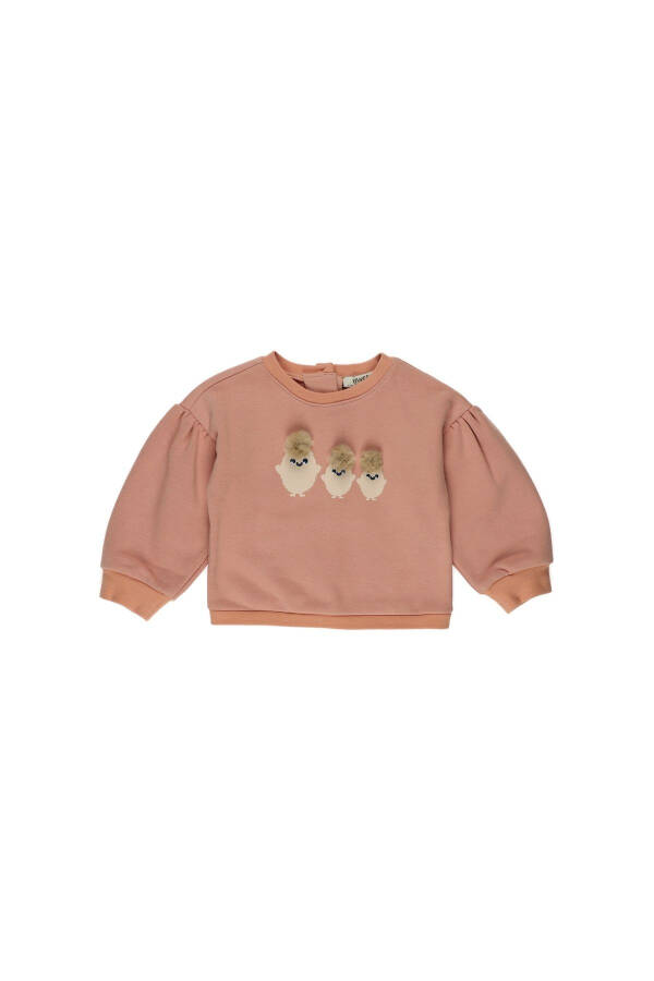 Somon Sweatshirt, Kız Bebek Baskı Detaylı - 7