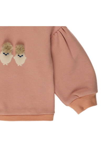 Somon Sweatshirt, Kız Bebek Baskı Detaylı - 9